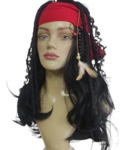 PIRATA JACK SPAROW COR PRETO PERUCA SINTÉTICA - 7895828607721 HALLOWEEN