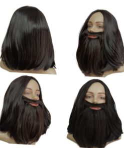 HOMEM DAS CAVERNAS PERUCA SINTÉTICA COM BARBA - JESUS (41)- 7897068581366 CASTANHO ESCURO