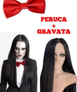 JOGOS MORTAIS PERUCA SINTÉTICA + GRAVATA- 7891599846239 HALLOWEEN (38)