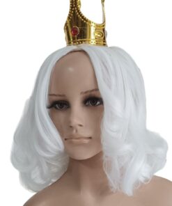 PERUCA SINTÉTICA PRINCESA RAINHA BRANCA COM COROA - 7890243295867 (23)