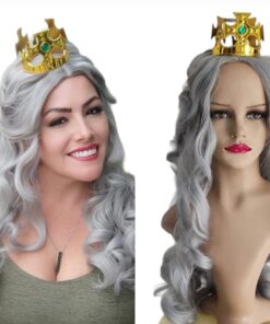 PERUCA SINTÉTICA PRINCESA RAINHA CINZA MORGANA - 7894602511025 (22)