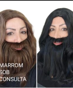 JESUS PERUCA SINTÉTICA COM BARBA - 7891518517646