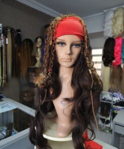 PIRATA JACK SPAROW COR PRETO longo  PERUCA SINTÉTICA - 7895828607721 HALLOWEEN (32)