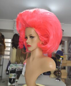 Sob Encomenda  PERUCA + SUPORTE DRAG QUEEN MODELO 4 - 7894956739786 ROSA
