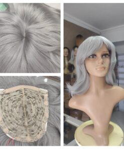 PROTESE CHANEL COM FRANJA CARLA B CINZA - 30CM SINTÉTICA - 7898055093015 Grisalho