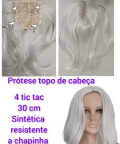 PROTESE TOPO CARLA A 30 CM cor SILVER - SINTÉTICA - 7893902951890 cinza Grisalho