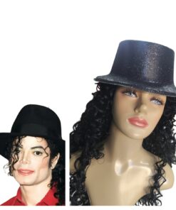 MICHAEL JACKSON PERUCA PRETA + CHAPEU - 7895227829403
